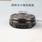 High Quality Miniature Wooden Round Base Figurines Vase Flower Pot Sorting Table Display Stand Tea Sets Pedestal Plant Shelves