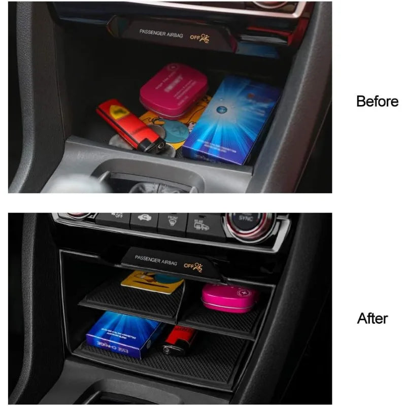 for 10th Gen Civic Central Console Storage Box Cards Organizer for Honda Civic Sedan Hatchback Coupe Type R 2016 2017 2018 2019