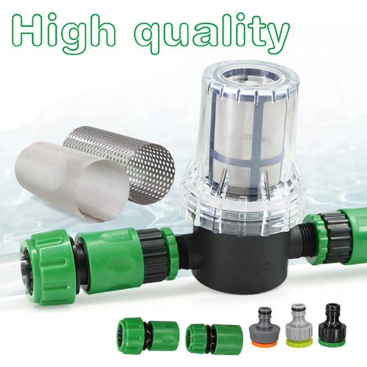 10-200 Mesh Filter 1/2" Garden Hose Filter 16mm Pacifier Quick Connector Agricultural Irrigation Pipe Tube Prefilter Percolator