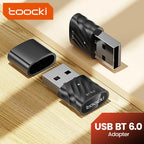 Toocki Bluetooth 6.0 USB Adapter Wireless Bluetooth Dongle Receiver Transmitter For PC Win 8.1 10 11 Phone Headset Speaker Mouse