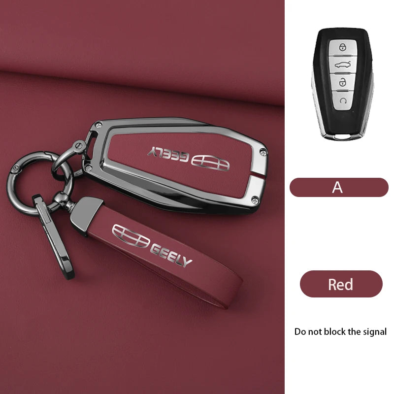Alloy Car Key Cover Case for Geely Coolray X6 geometry c Emgrand Global kulrey Hawk GX7 okavango smart Remote Car Accessories