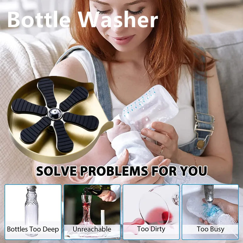 Automatic Glass Cup Washer High Pressure Kitchen Faucet Glass Rinser Stainless Steel Bar Cup Cleaner for Kitchen Sinks Wash Tool