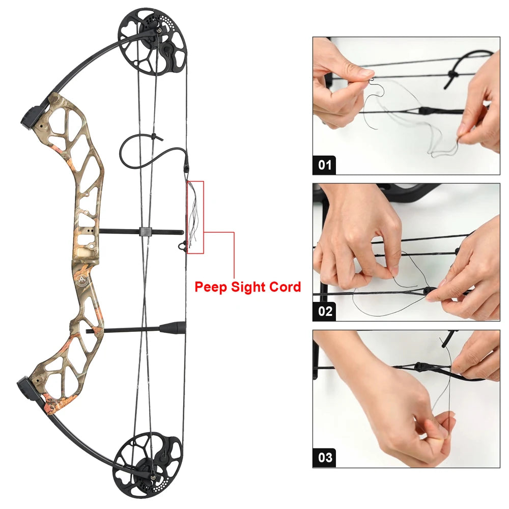 Compound Bow Archery Sets  Adjustable Draw Weight 19-70lbs IBO 320 FPS for Outdoor Hunting Target Shooting Bow Accessories Kit