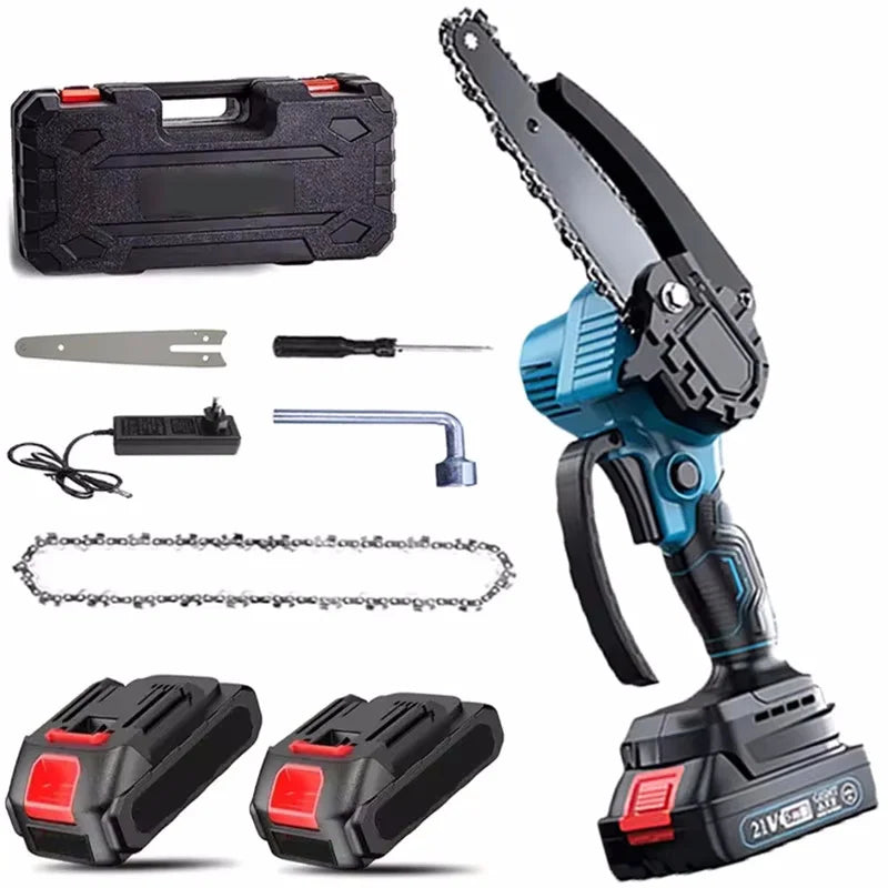 21V 6-Inch Mini Chainsaw Powerful Cordless Rechargeable Handheld Small Electric Saw 7500mAh Battery Pruning Garden Tool