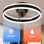 Modern LED Ceiling Fan with Remote & Dimmable Lighting