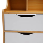 37*30*85cm White Nightstand 3 Drawers with Open Storage Cabinet, Nightstand Bedside Tables with Storage for Bedroom