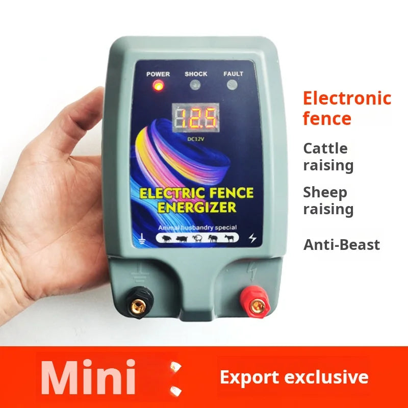 5KM Electric Fence Energizer 12V 2A for Animals Cattle Sheep Horse Chicken Farm Livestock 1.5 Joules Pulse Controller Device