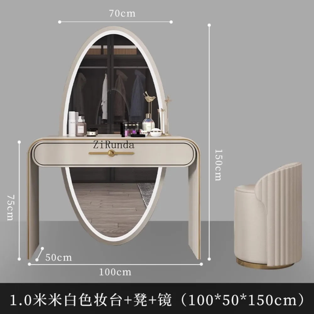 Solid wood dresser, storage cabinet, integrated bedroom, small dressing table, high-end dressing table
