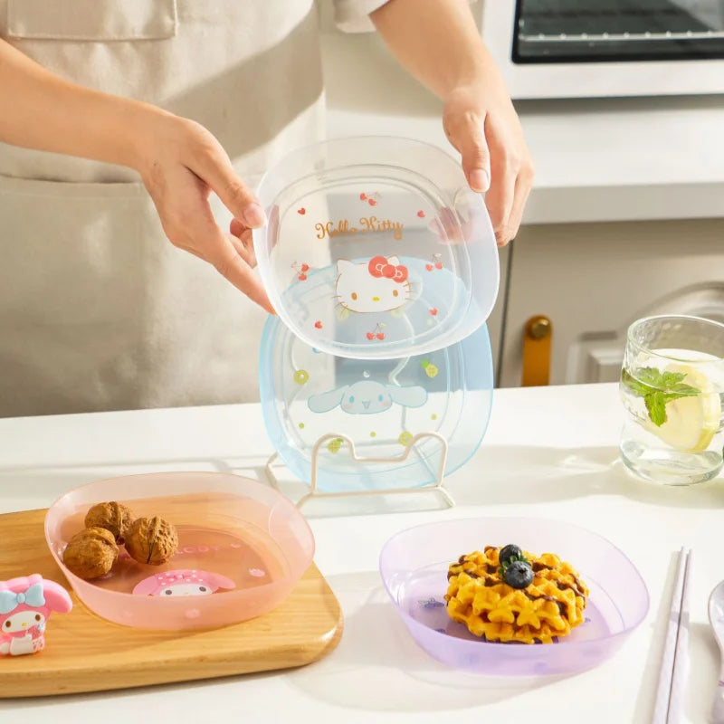 Hello Kitty Kuromi Bone-Shaped Plates and Utensils  Home-Use Dried Fruit Platter  Fruit Platter  Plastic Side Plates