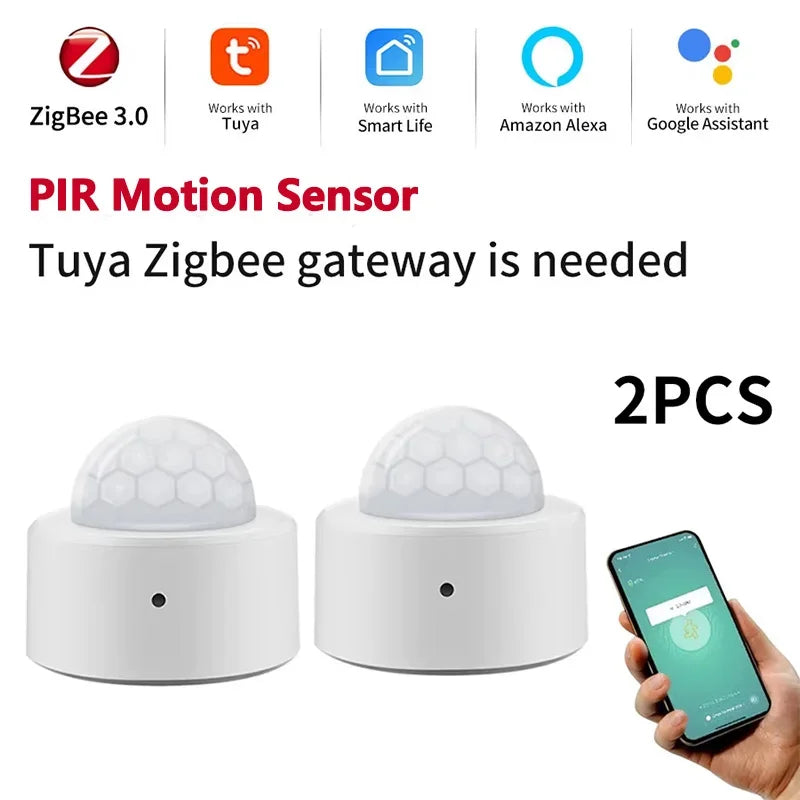 Tuya Zigbee PIR Motion Sensor & Light Detector Infrared Smart Sensor Wireless Home Alarm System Works with Alexa Smart Life App