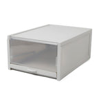 3Pcs Stackable Shoe Box Push Drawer Storage Organizer Shoe Box Clear Cover Gray
