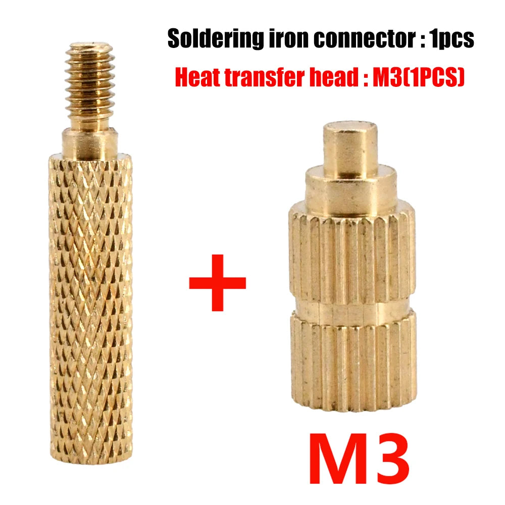 Brass Heating Soldering Iron Tip Tool Insert Nut for Plastic 3d Printing Holt Melt Nut Implant Connector M2 M2.5 M3 M4 M5 M6 M8