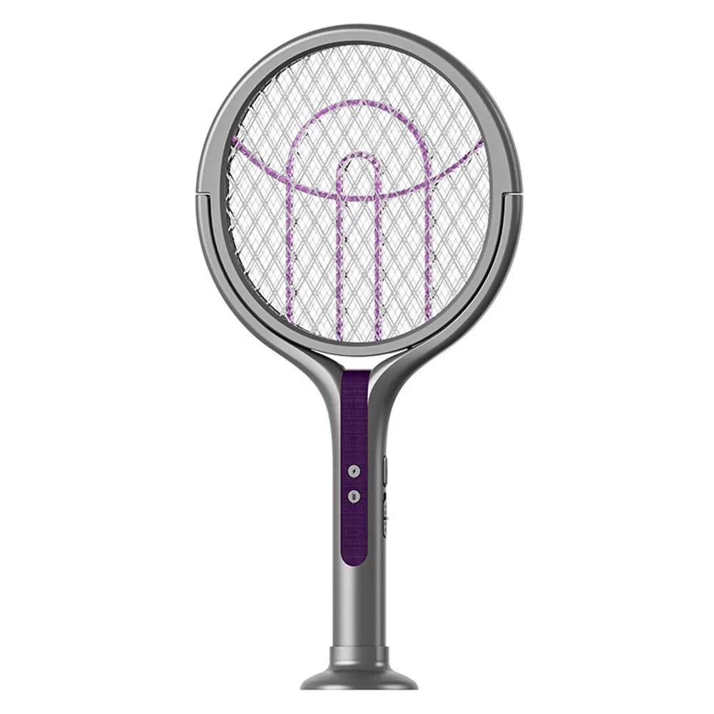 Rotating Head Bug Zapper Racket Rechargeable Electric Fly Swatter Fly Killer and Mosquito Trap Lamp for Indoor Outdoor