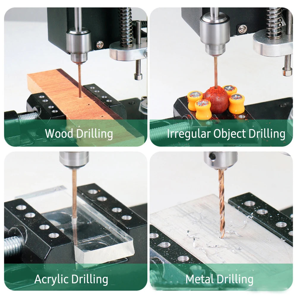 Mini Bench Drill Press Stand Variable Speed Portable Electric Benchtop Drilling Machine Precise Drill Workbench