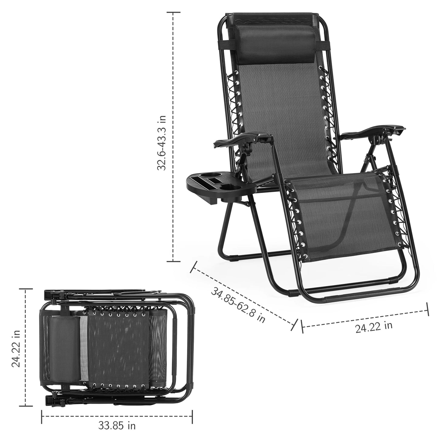 Zero Gravity Recliner Chair Set (2-Pack)