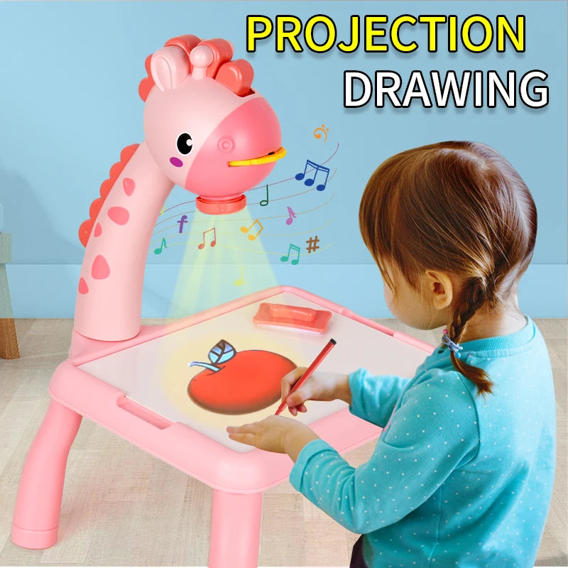 Deer Projection Drawing Board - Large Learn & Play Table w/ Light & Music for Kids Birthday Gift | AlluCanFind