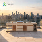 Customized Commercial Outdoor Kitchen Cabinets with Stainless Steel Full Cooking Equipment for Villa Courtyard