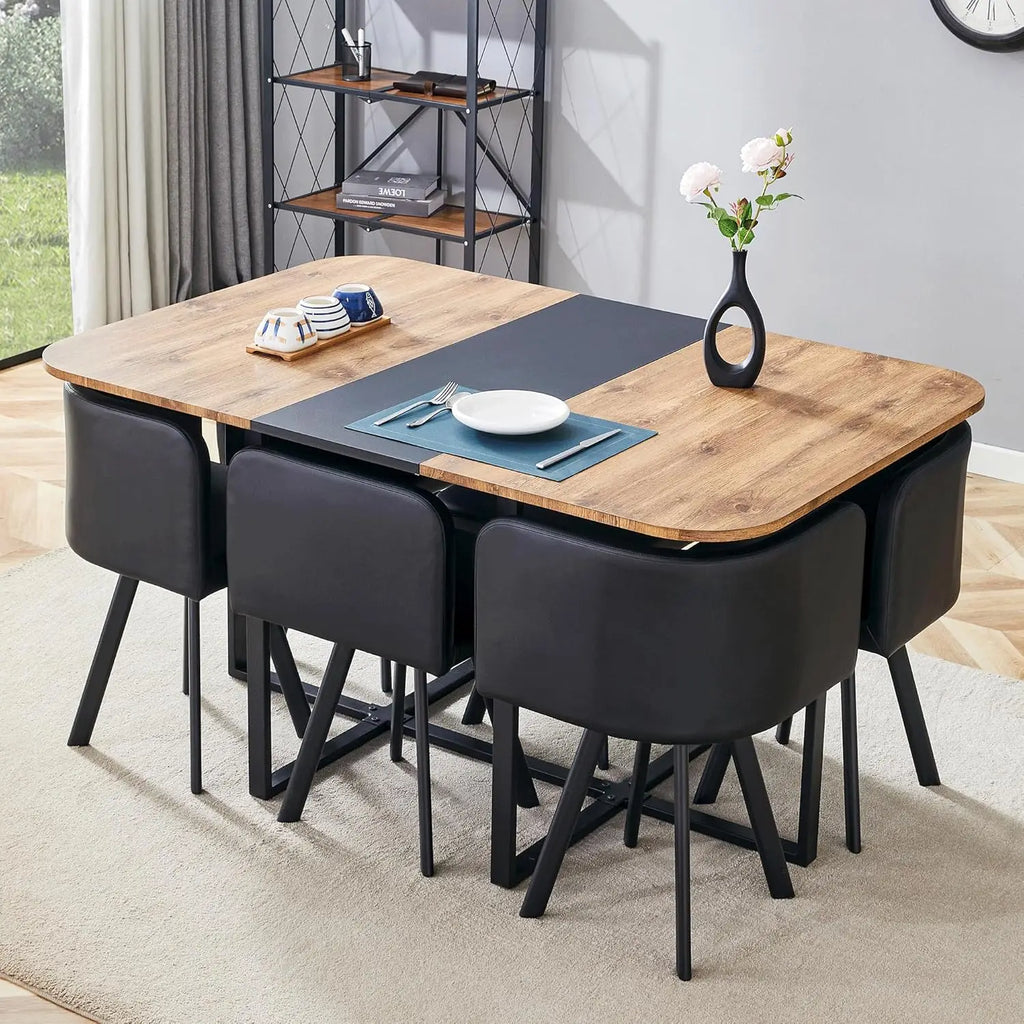 Kitchen & Dining Table Set with Cushioned Chairs
