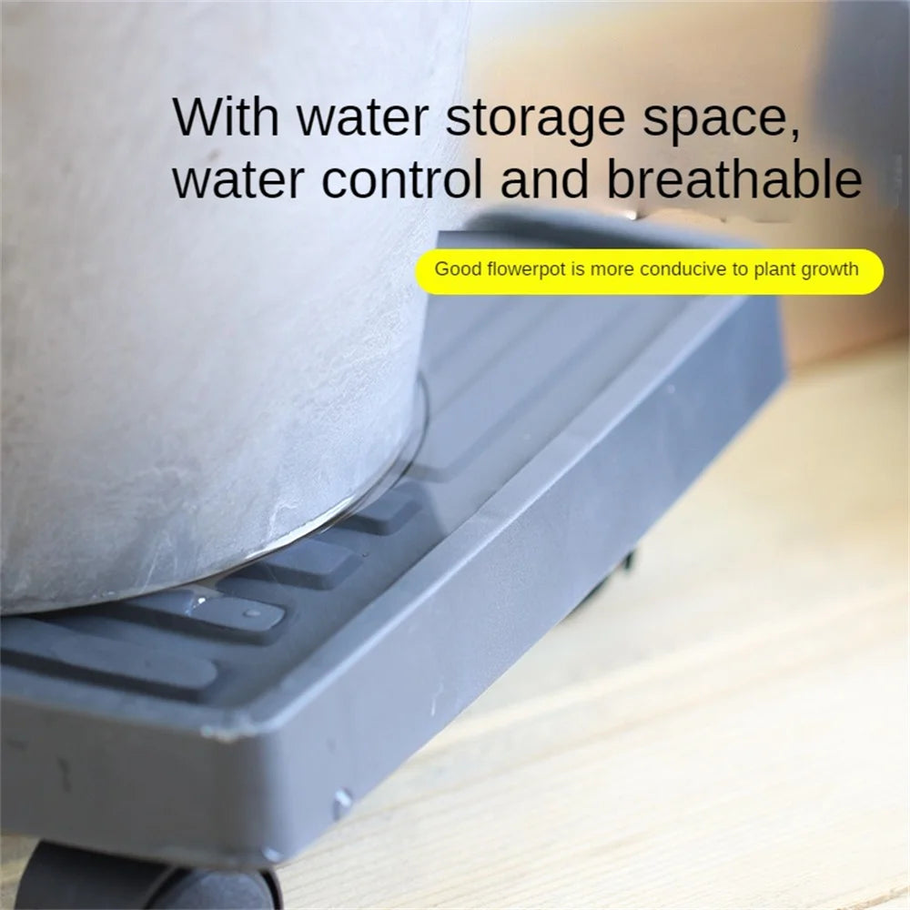 Flower Pot Stand Trays With Wheels Multifunctional Flower Disc Base Durable Movable Round Square Bonsai Plants Trays Home Decor