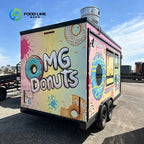 Custom Commercial Mobile Food Cart Trailer with  Kitchen Layout Stainless Steel Food Truck for Street Vending and Event Catering