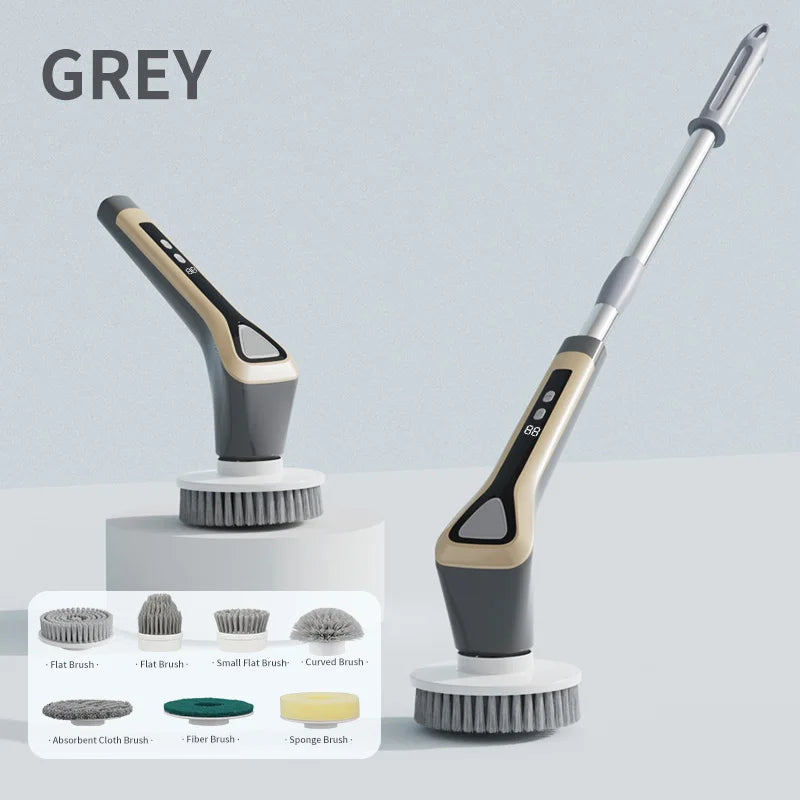 Electric Cleaning Brush Cordless Handheld Shower Scrubber Spin Cleaner Multifunctional Cleaner with 7PCS Heads Bathroom Kitchen