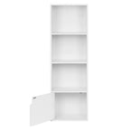 Bookcase with 4 Compartments 1 Door Standing Cube Storage Bookshelf for Living Room Bedroom Office Household