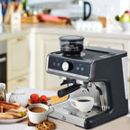 Espresso Machine with Grinder, Professional Espresso Maker with Milk Frother Steam Wand, 20 Bar Barista Cappuccino Machine,1450W