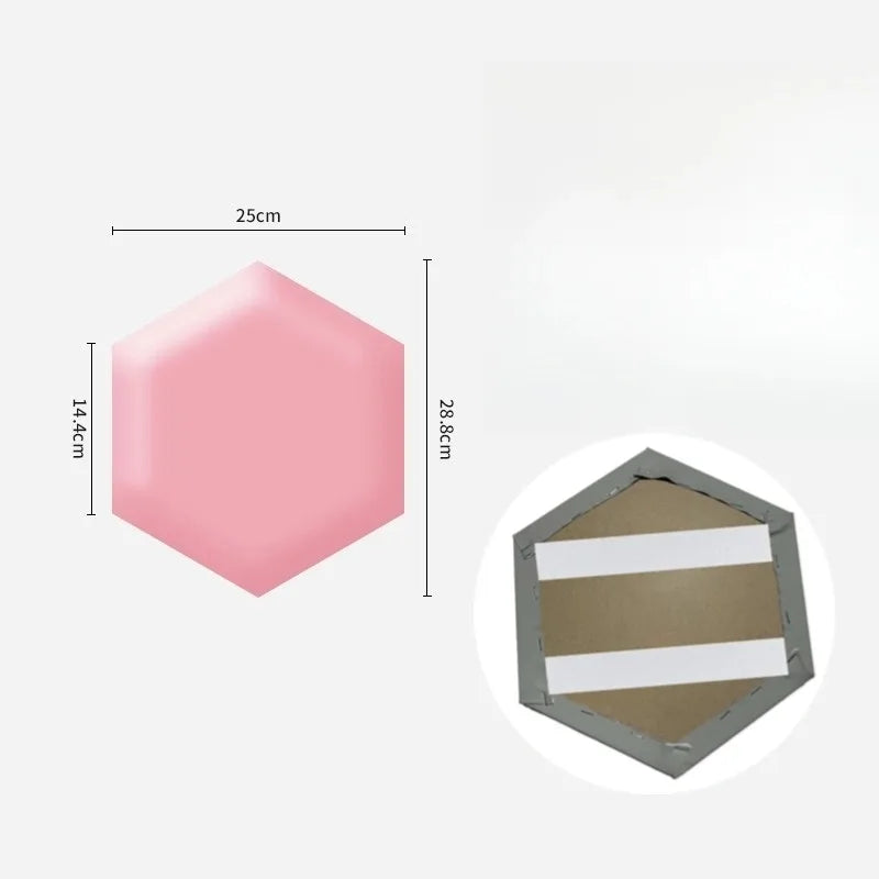 Hexagonal 3D Wall Stickers Upholstered Wall Panels Kids Anti-collision  Peel and Stick Headboard Self Adhesive Leather Soft Bag