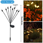 LED Firefly Light Warm White RGB Solar Powered Swaying Lights Outdoor Waterproof Fairy Garden Light for Yard Patio Decoration
