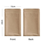 Zip Lock Mylar Packaging Bags with Tear Notch,Multi Sizes Smell Proof Kraft Paper Bags,Heat Sealing Ziplock Pouches,Eco-friendly