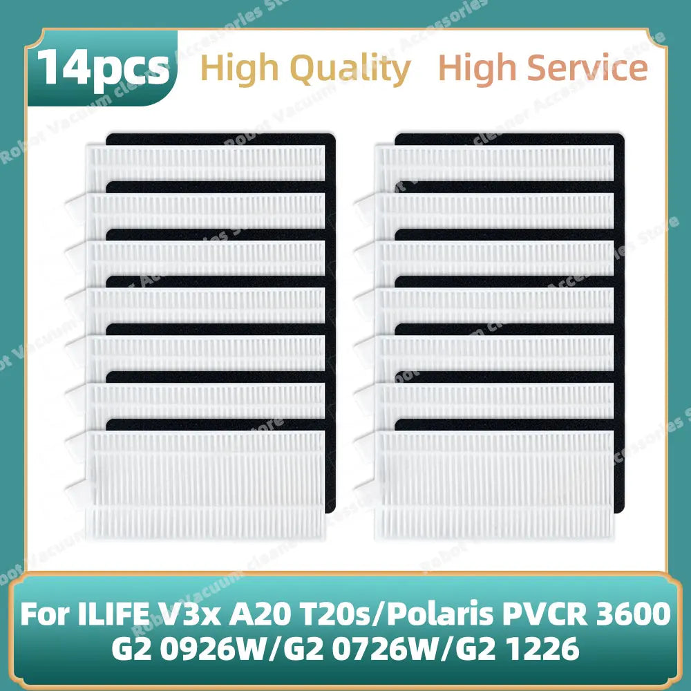 Compatible For ILIFE V3x, A20, T20s / Polaris PVCR 3600 / G2 0926W / G2 0726W / G2 1226 Side Brush Hepa Filter Mop Cloth Parts