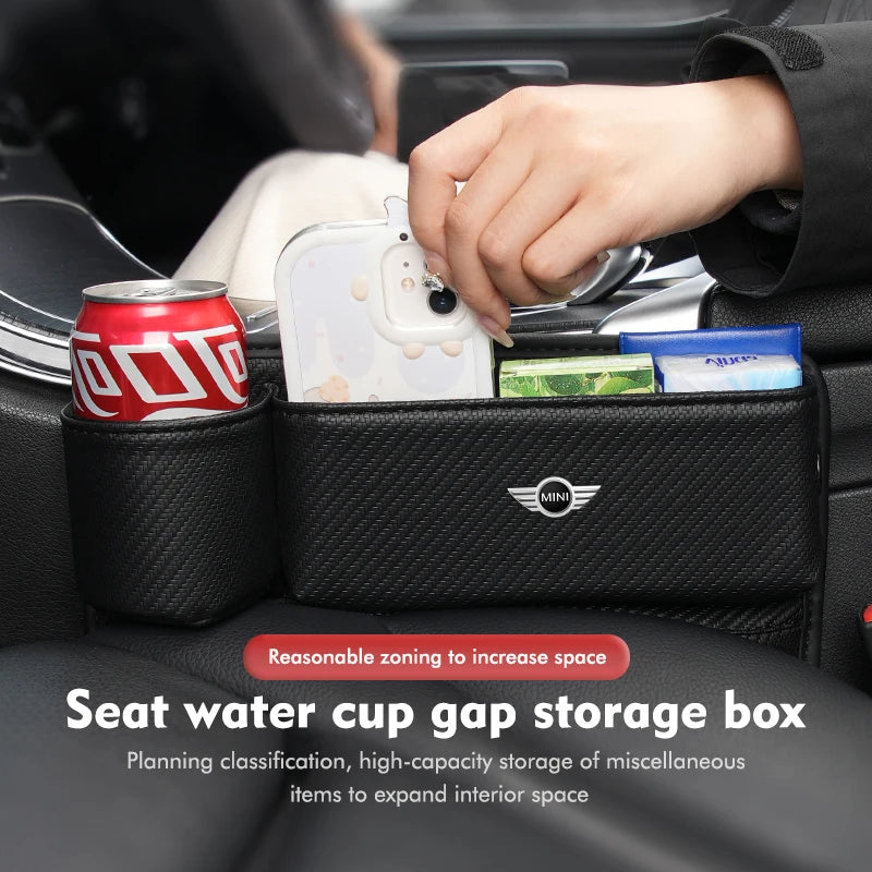 Car Cup Holder Organizer Crevice Gap Filler Stuff Storage Box For MINI Cooper One JCW R56 Countryman Clubman R50 R53 R58