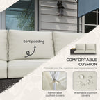 3-Seat Outdoor Patio Sofa with Cushions, Pe Rattan Wicker Sofa, Navy Blue