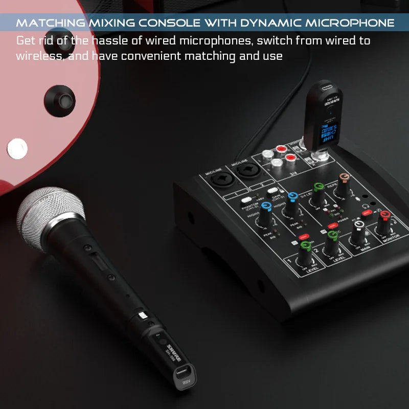 Good Wireless microphone system UHF wireless XLR transmitter and receiver for dynamic microphones, audio mixer PA systems guitar