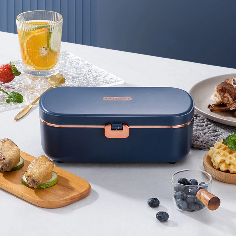 900ml Electric Lunch Box Water Free Heating Bento Box Portable Rice Cooker Thermostatic Heating Food Warmer For Office 220V