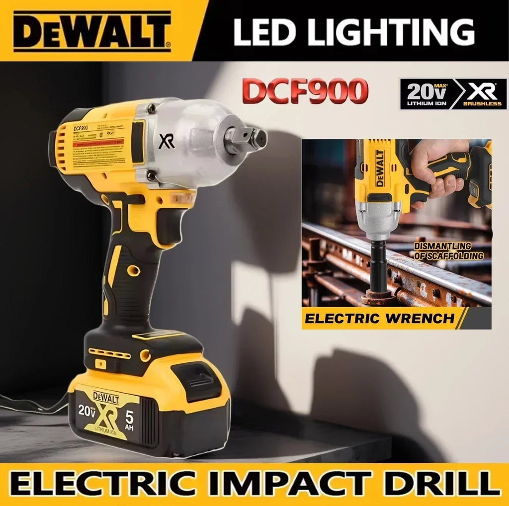 DEWALT DCF900 kit 1/2 inch brushless cordless high torque impact wrench, 1396N. M, power tool DEWALT 20V battery charger