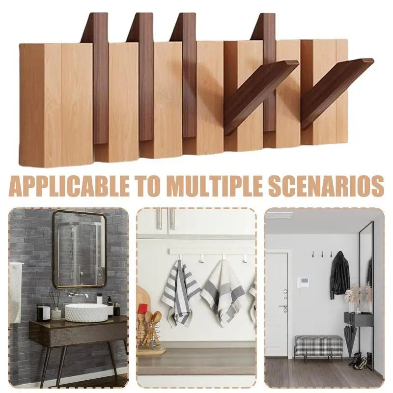 Wood Wall Coat Rack Clothes Organizer Piano Keys Clothes Dress Hanger Shelf Hat Backpack Dressing Rooms Storage Hanger Space