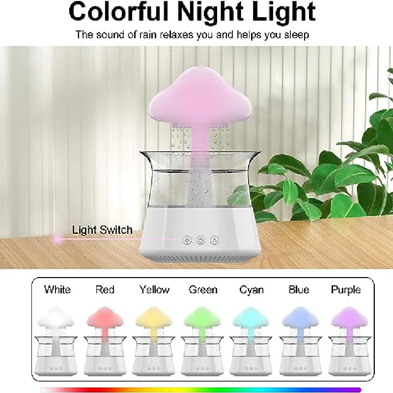 Rain Cloud Humidifier Aroma Diffuser With 7Colors Night Light Aromathe