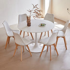 110CM White Round Table Fixed Gina Kitchen Dining Room Living Room Nordic Modern Style Furniture Small Balcony Table