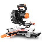 HASPOWER 8 Inch 210mm Sliding Miter Saw Single Bevel With Laser LED Light Electric Power Tool Cutting Machine