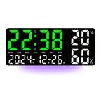 Large LED Digital Wall Clock Alarm Clock with Timing Function Remote Control Ambient Light for Living Room Office Bedroom Decor