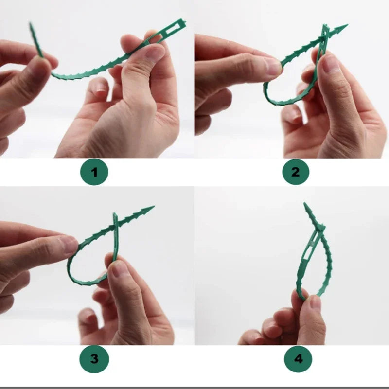 Reusable Garden Cable Ties Plant Vine Tree Shrubs Support Fastener Locking Nylon Adjustable Zipper Cables Ties Organizer Tools