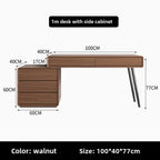 Home desktop rotating desk modern minimalist walnut corner small apartment solid wood computer desk desk dresser
