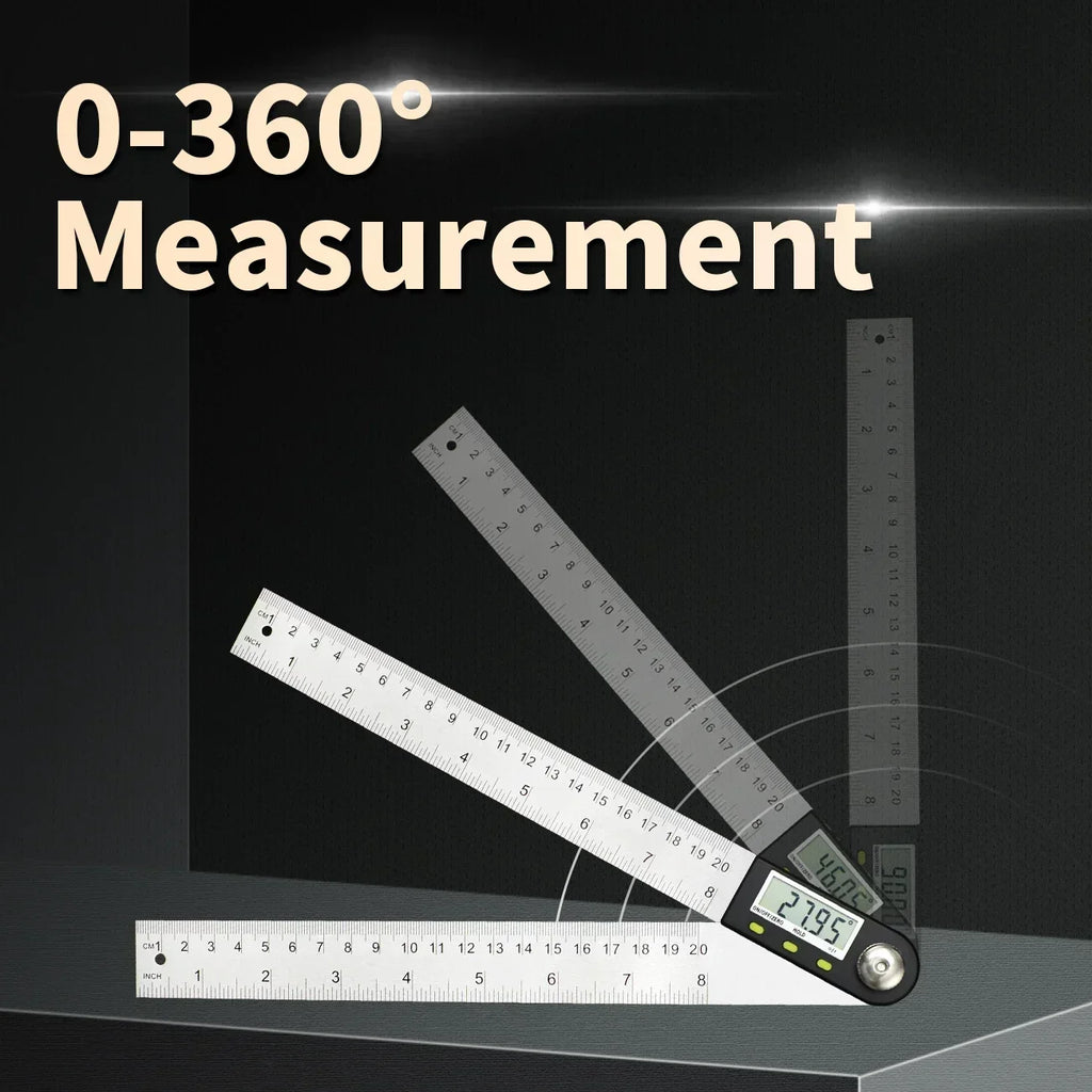 SHANHR 200 mm/300 mm Digital Angle Ruler Stainless Steel Electronic Angle Meter Electronic Protractor Goniometer Angle Gauge