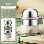 350W Electric Egg Cooker Timed Egg Boiler Breakfast Machine Automatic Steamer Egg Custard Steaming Cooker Food Warmer 2 Layers