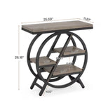 Rectangle MDF End Table with Storage, 3-Tier Narrow Side Table for Living Room, Nightstand Bedroom