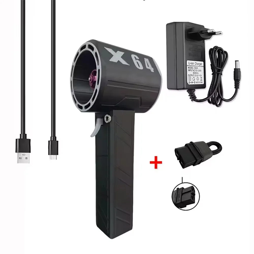 X64 Violent Blower Handheld Turbo Jet Fan 64mm Brushless Powerful 1400G Thrust 1000W Highpower Duct Fan Turbo Fan Car Air Blower