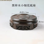 High Quality Miniature Wooden Round Base Figurines Vase Flower Pot Sorting Table Display Stand Tea Sets Pedestal Plant Shelves