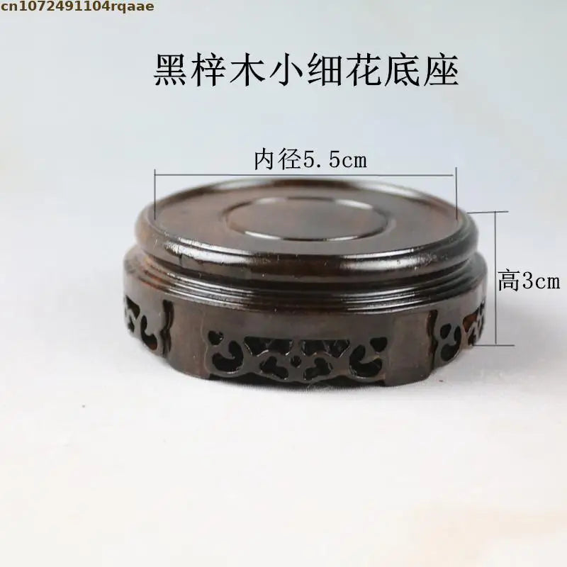High Quality Miniature Wooden Round Base Figurines Vase Flower Pot Sorting Table Display Stand Tea Sets Pedestal Plant Shelves