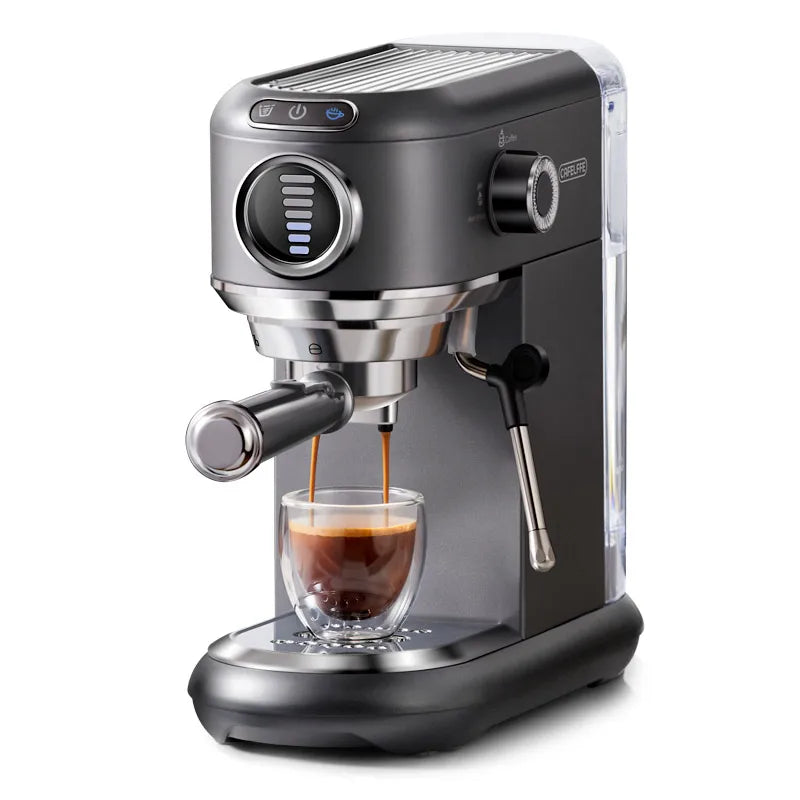 Cafelffe Cappuccino Espresso Machine Inox Semi Automatic Coffee Maker ESE POD&Powder Stainless Steel steam Hot /Cold cafetera